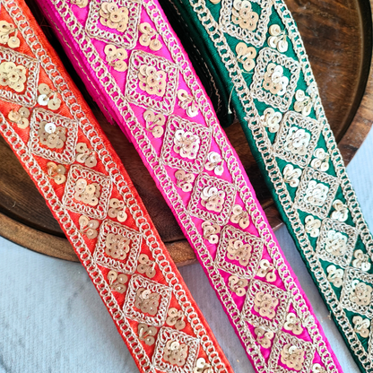 Black Fancy Zari Embellished Trim