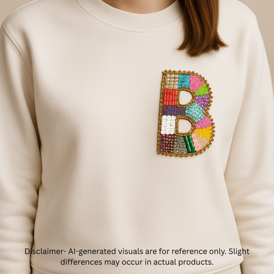 Colorburst Alphabet 'B' Handmade Patch hover image