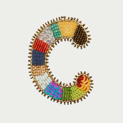 Colorburst Alphabet 'C' Handmade Patch