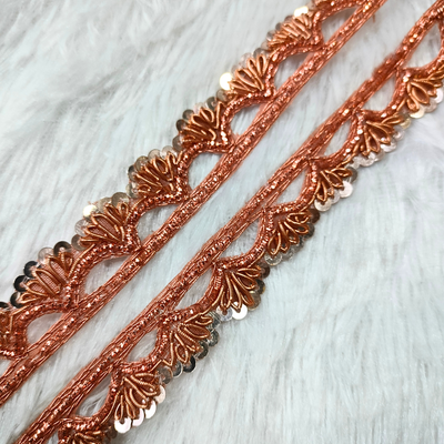 Copper Rose Gold Zari Lace