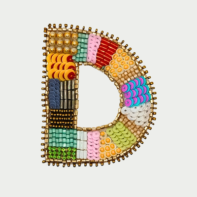 Color burst Handmade Patch Alphabet 'D'