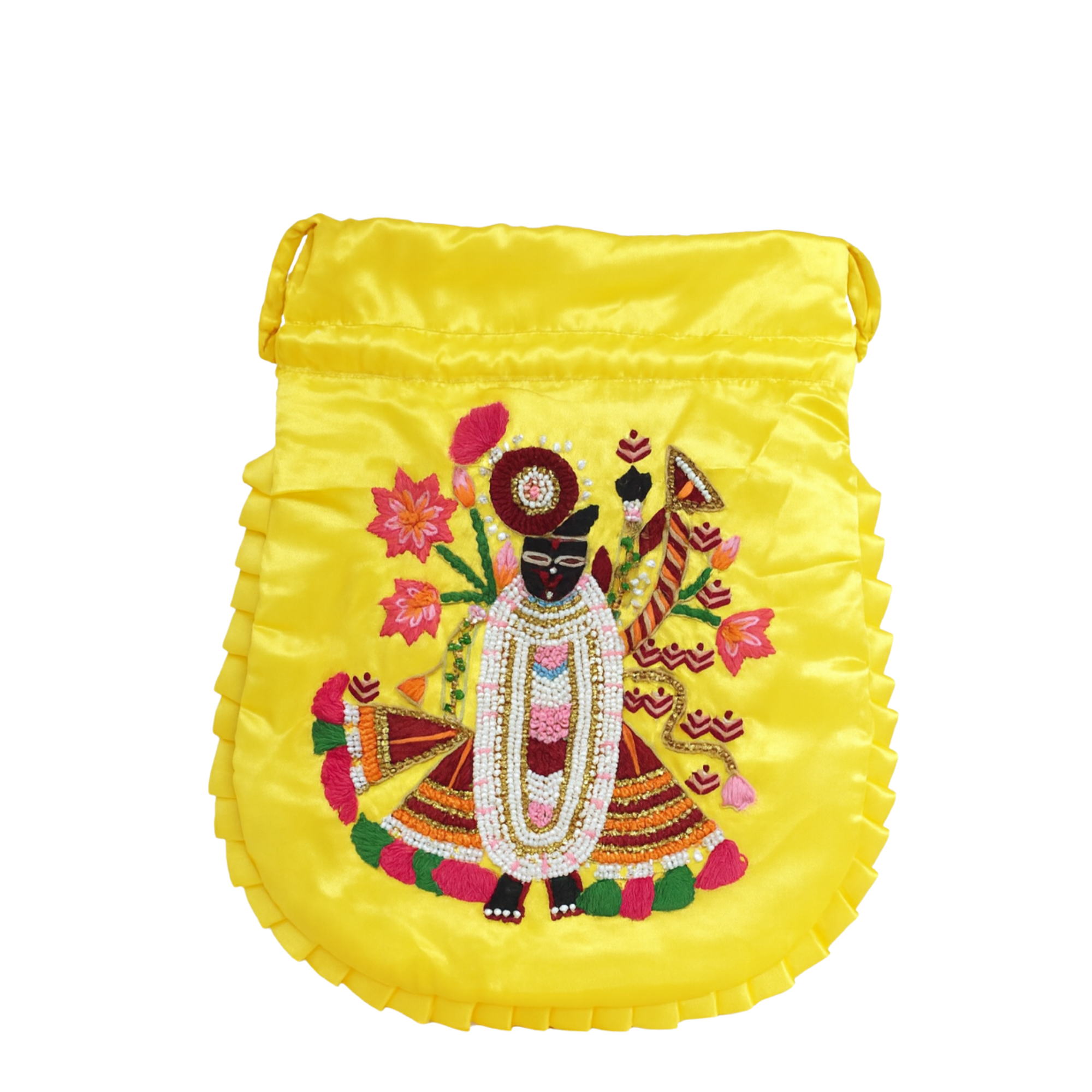 Yellow Shreenathji Potli Bag