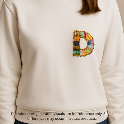 Color burst Handmade Patch Alphabet 'D' hover image