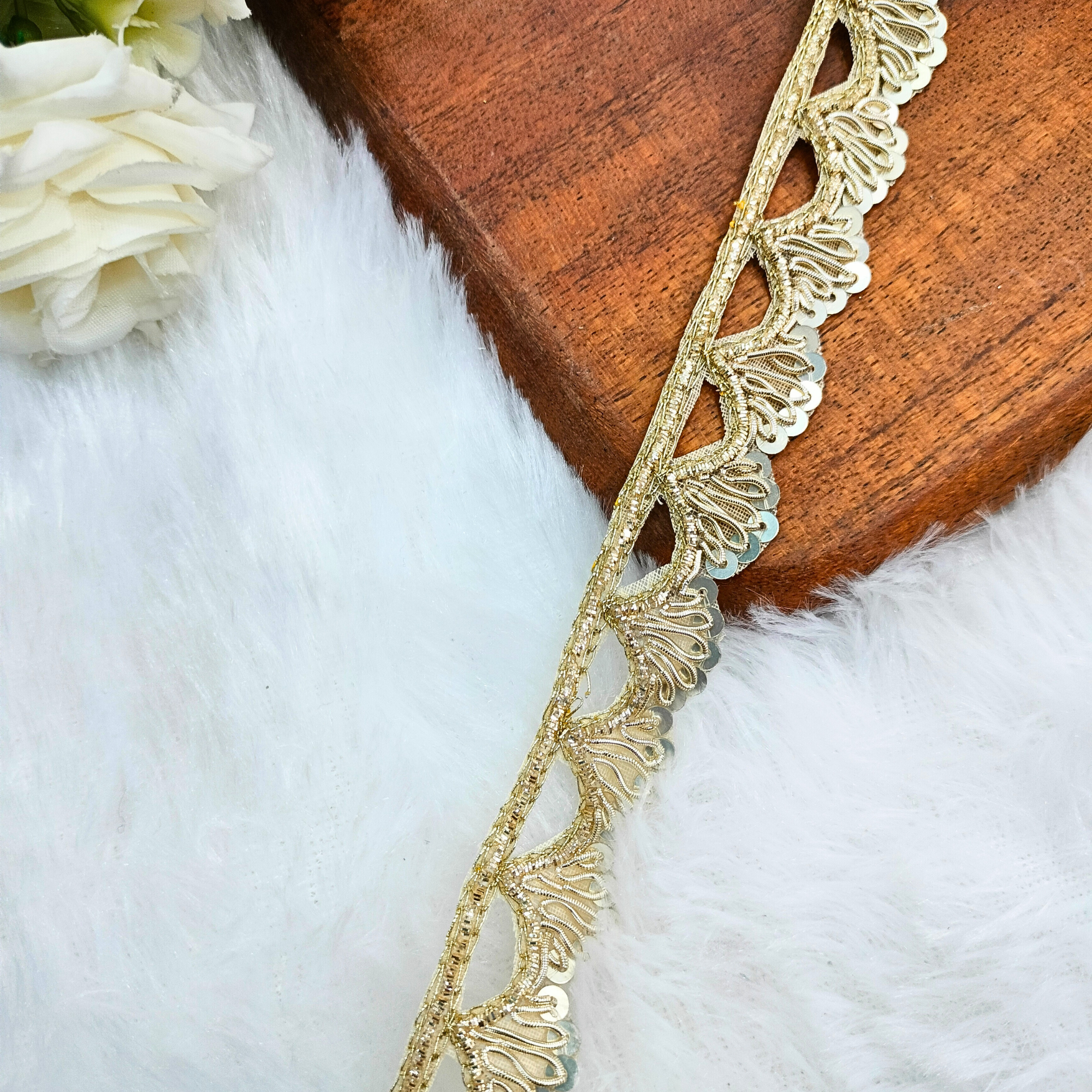 Light Golden Zari Lace Border