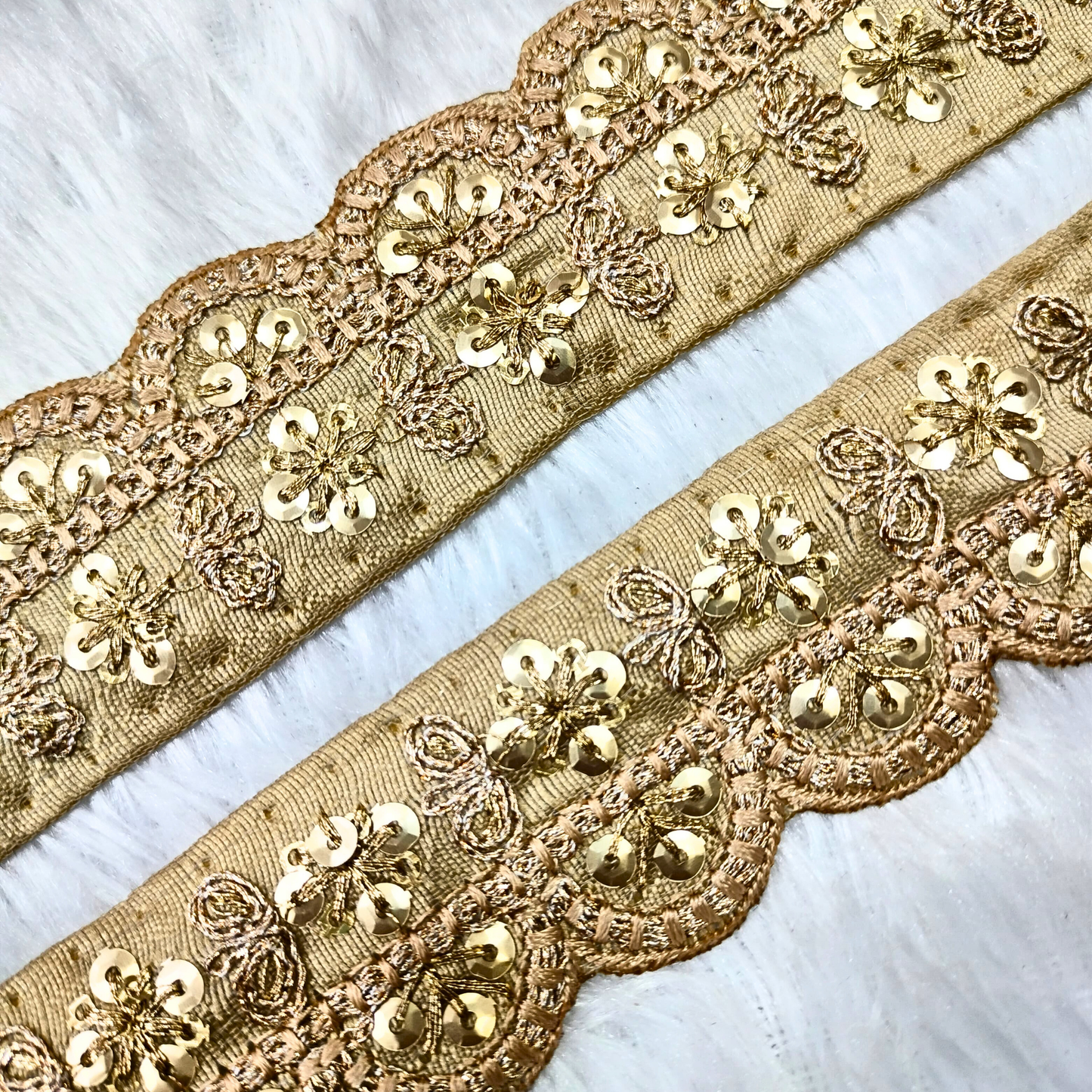 Beige Fancy Embellished Trim