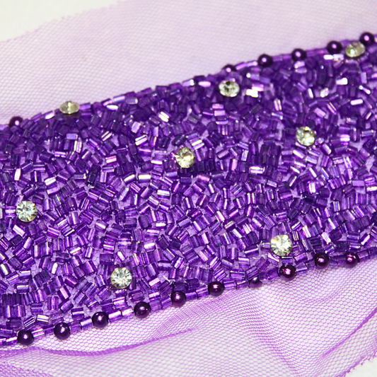 Voilet Sequin Handwork Trim