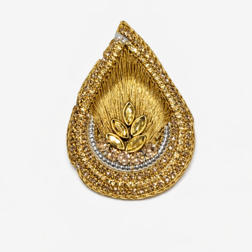 Gold Paisley Zardozi Embroidered Patch