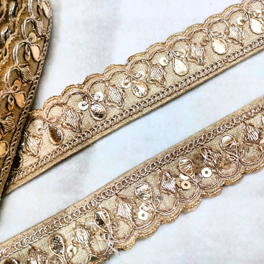 Beige Fancy Embellished Trim