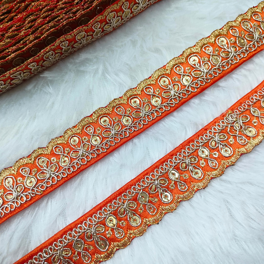 Fancy Orange Zari Trim