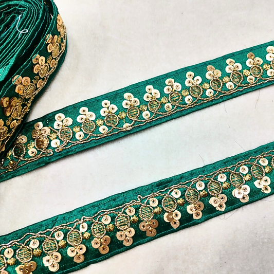 Rama Green Fancy Sequin Trim