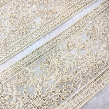 Lucknowi White Embroidery Lace