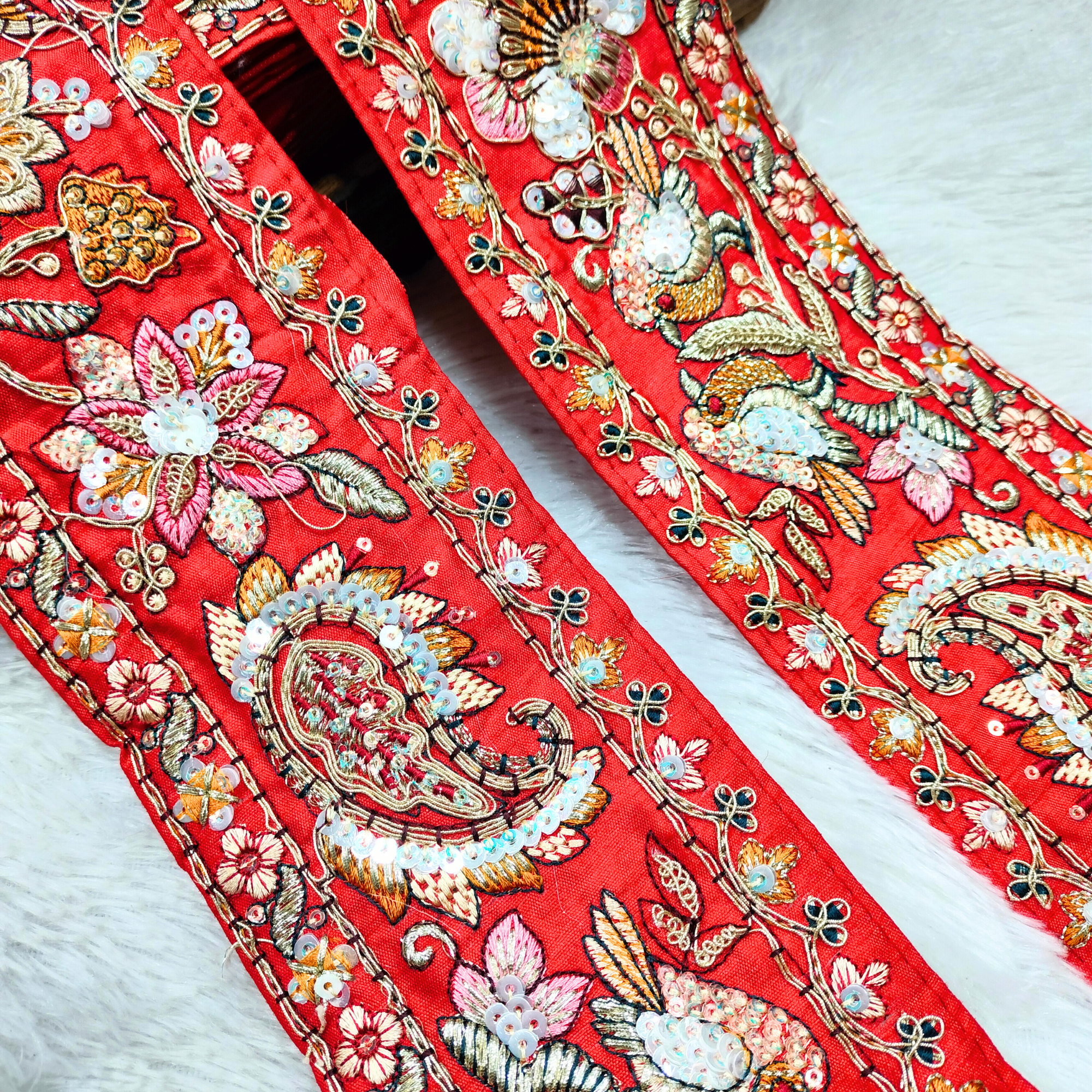 Heritage Floral Hand-Embroidered Lace