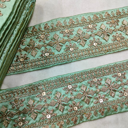 Mint Green Fancy Embellished Trim