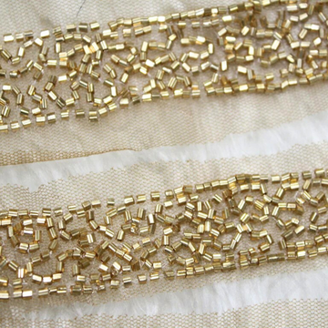 Golden Cutdana Designer Lace