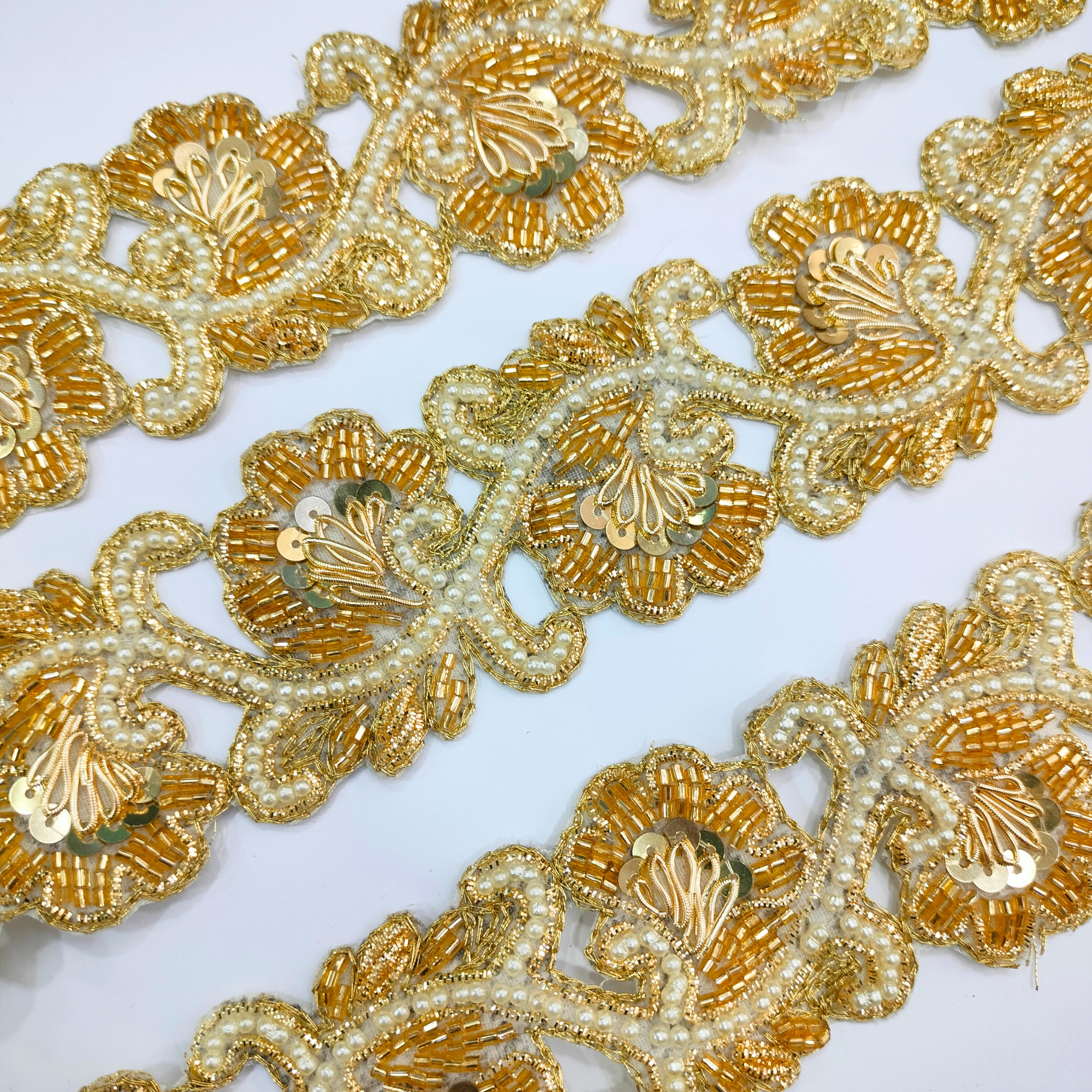 Golden Handcrafted Zardozi Trim