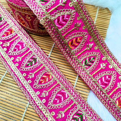 Pink Embellished Trim