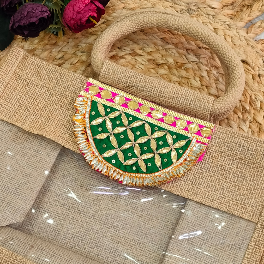 Green Embellished Gota Patch