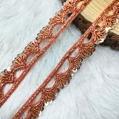 Copper Rose Gold Zari Lace hover