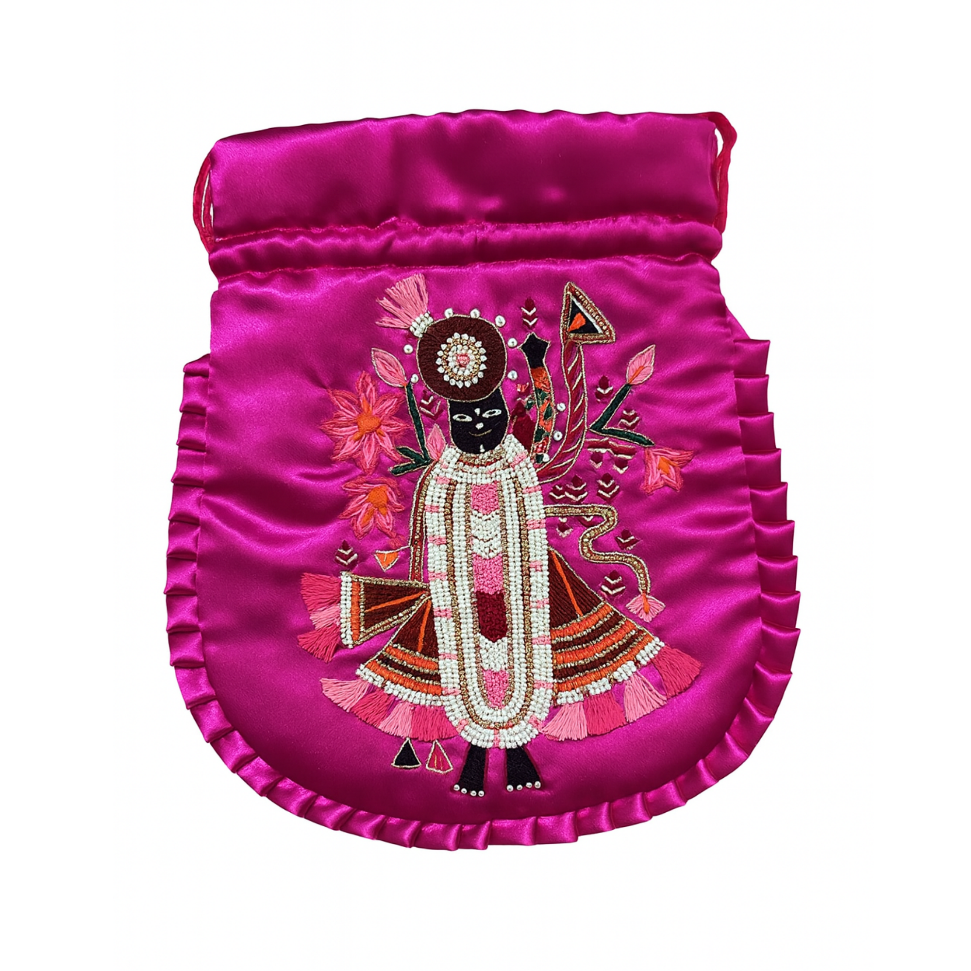 Magenta Shreenathji Potli Bag