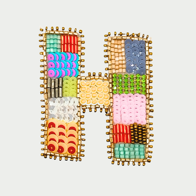 Color burst Handmade Patch Alphabet 'H'