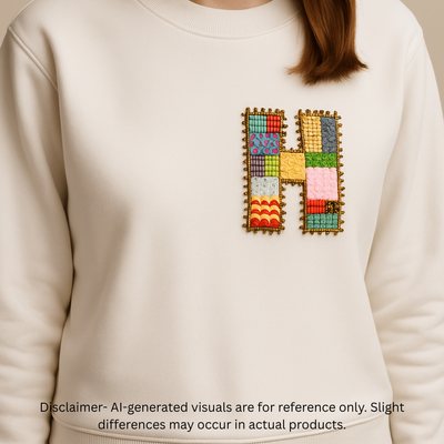 Color burst Handmade Patch Alphabet 'H' hover image