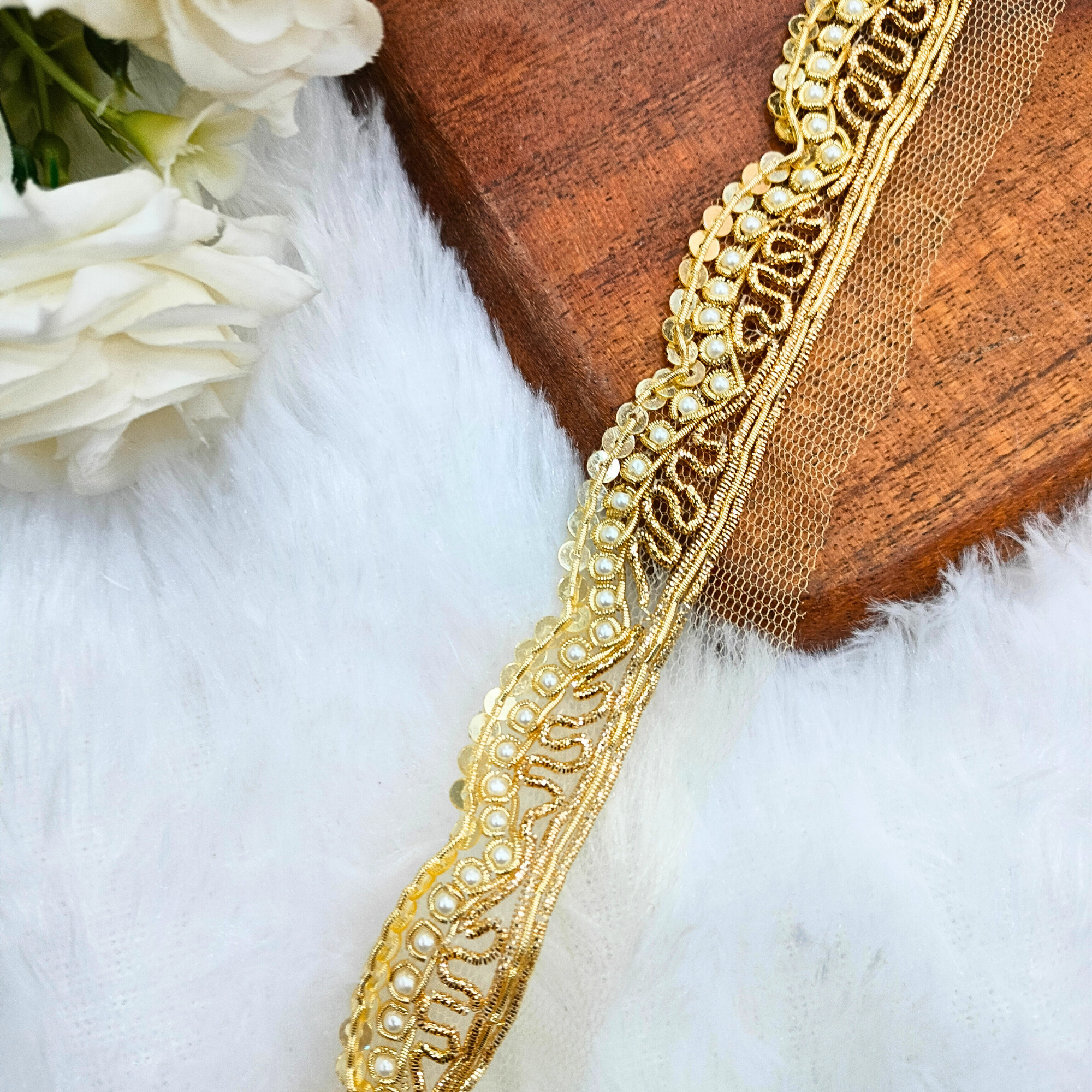 Golden Pearl Handcrafted Lace