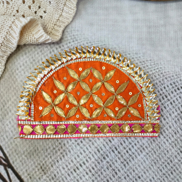 Orange Embellished Gota Patch