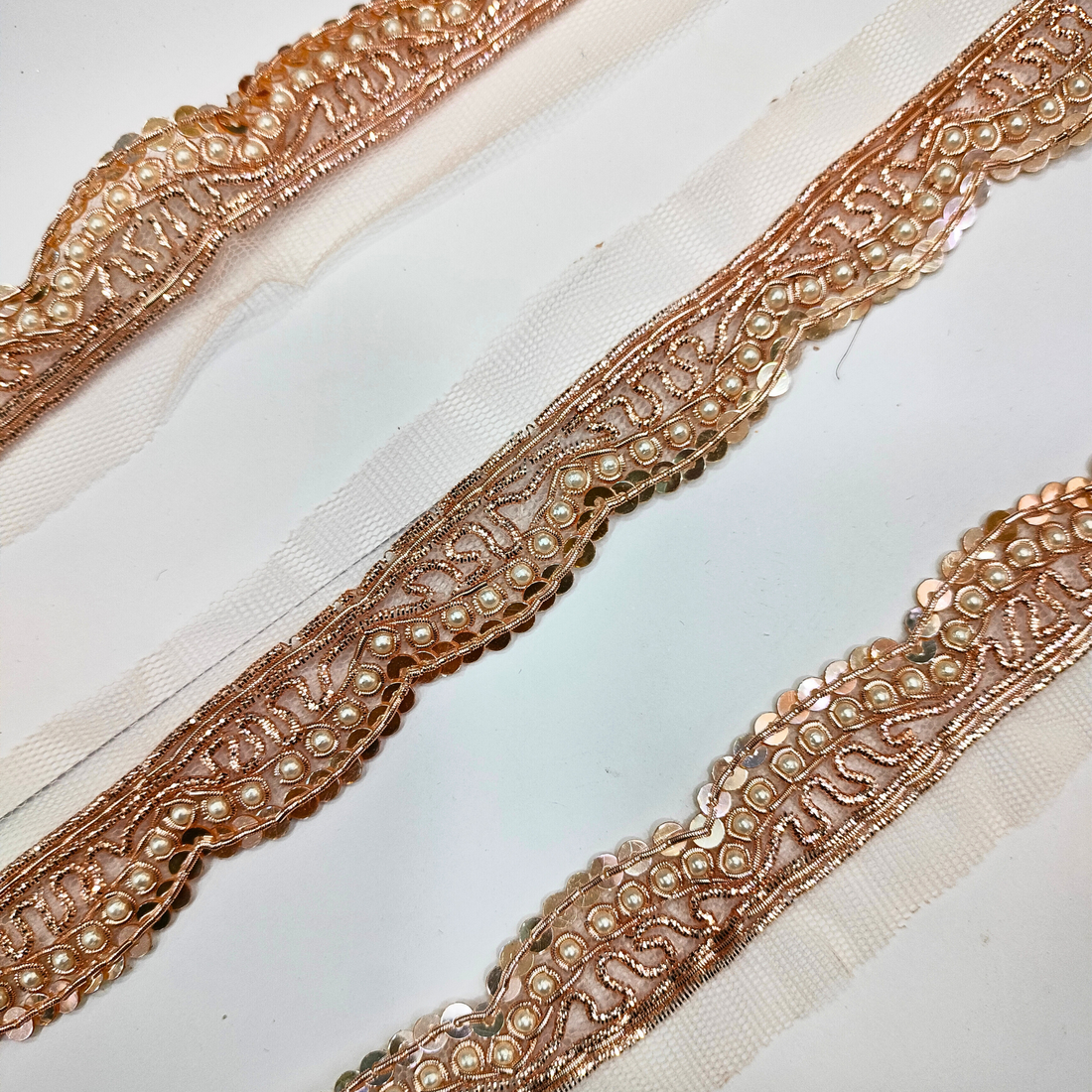 Rose Gold Pearl Handcrafted Lace