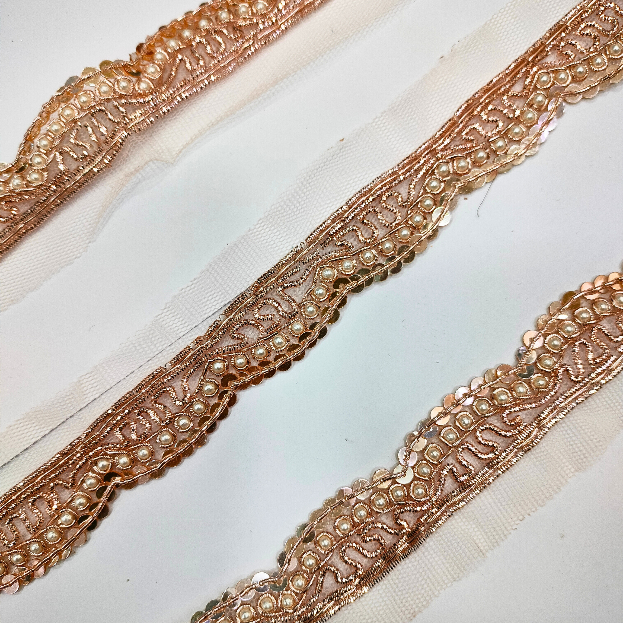 Rose Gold Pearl Handcrafted Lace