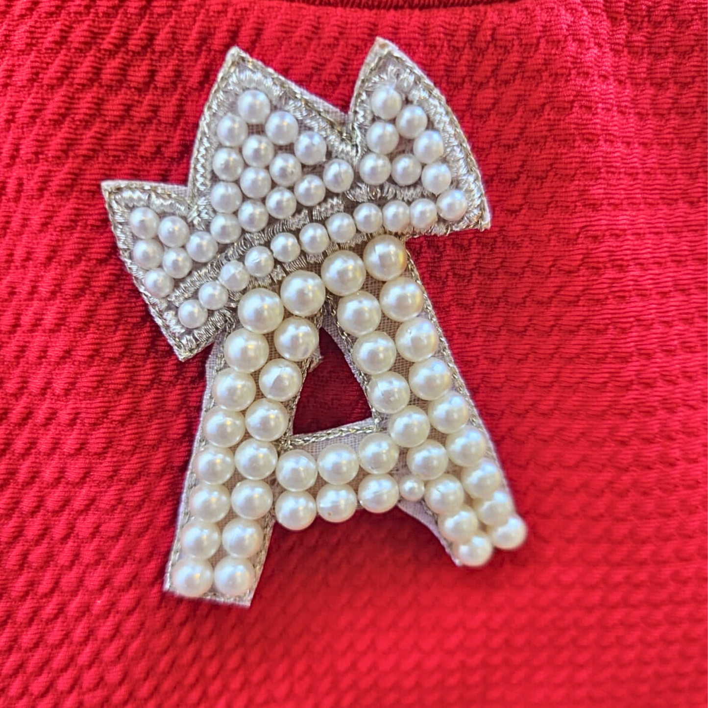 Regal Pearl Crown Alphabet 'A' Patch