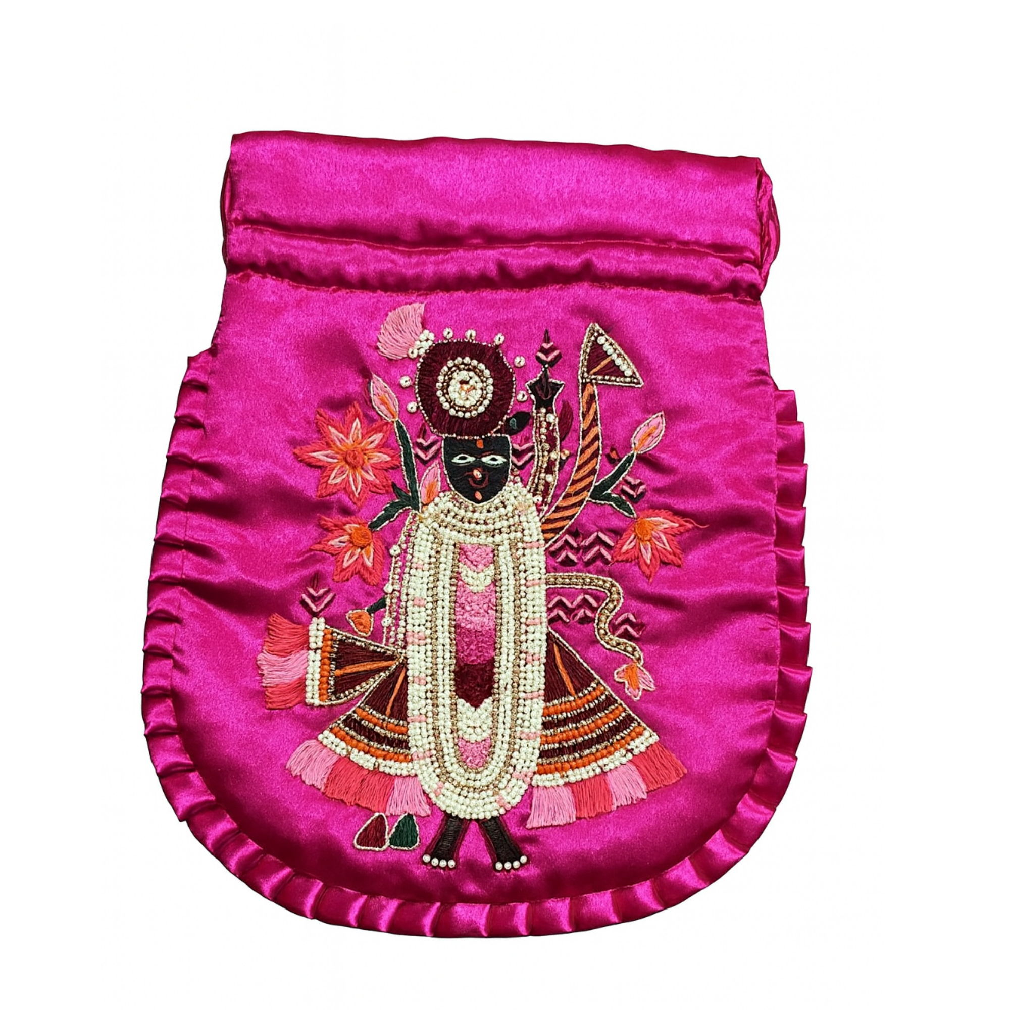Hot Pink Shreenathji Potli Bag