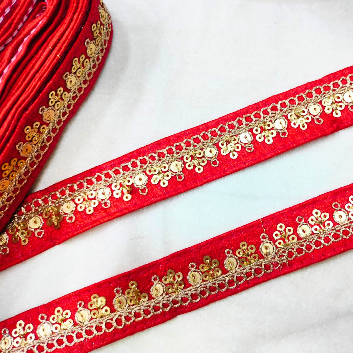 Red Fancy Sequence Trim