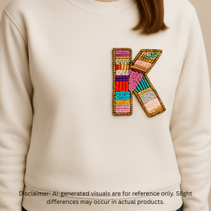 Color burst Handmade Patch  Alphabet 'K' hover image