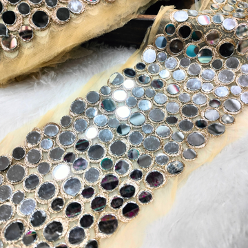 Heavy Mirror Work Embroidered Lace