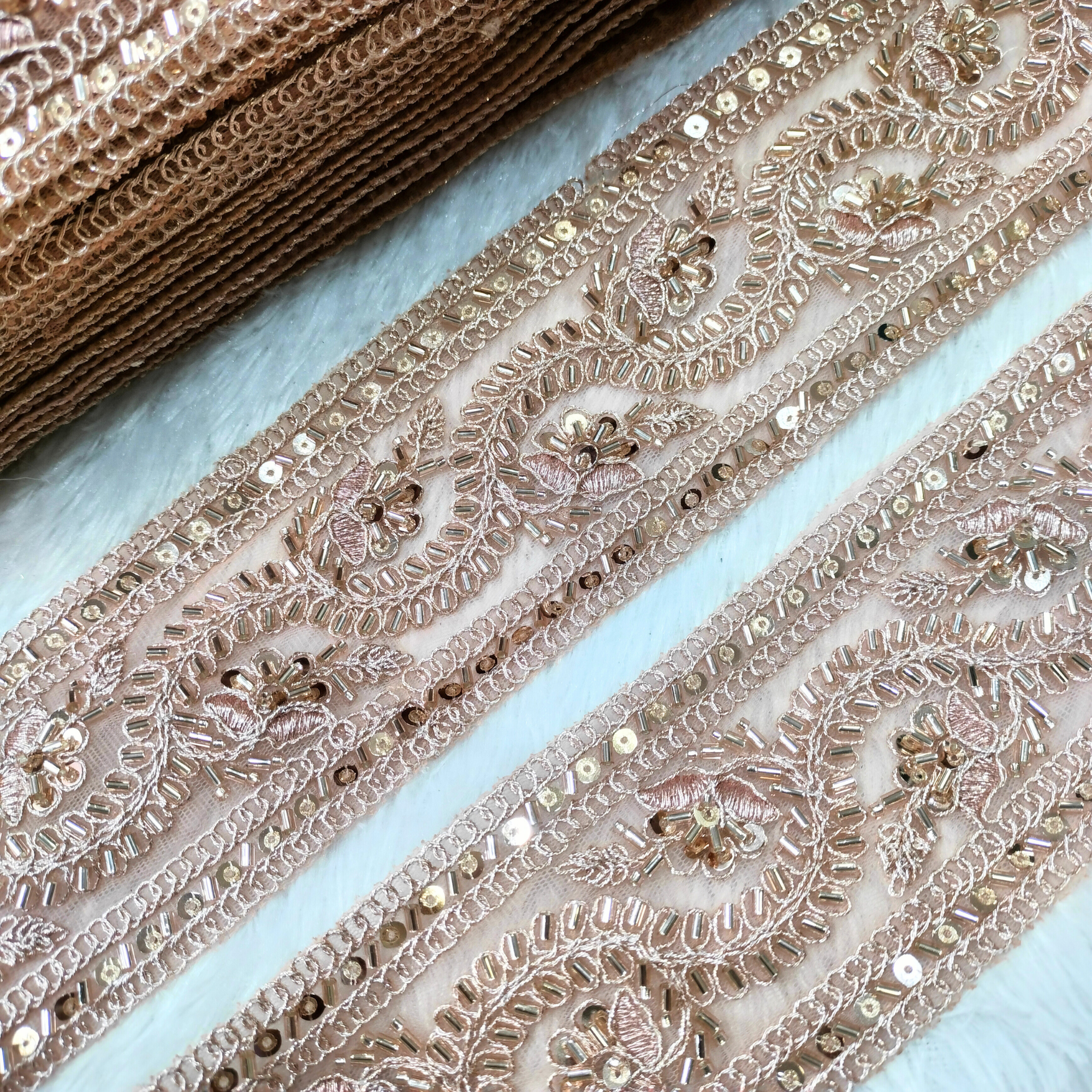 Cutdana & Sequin Embroidered Trim
