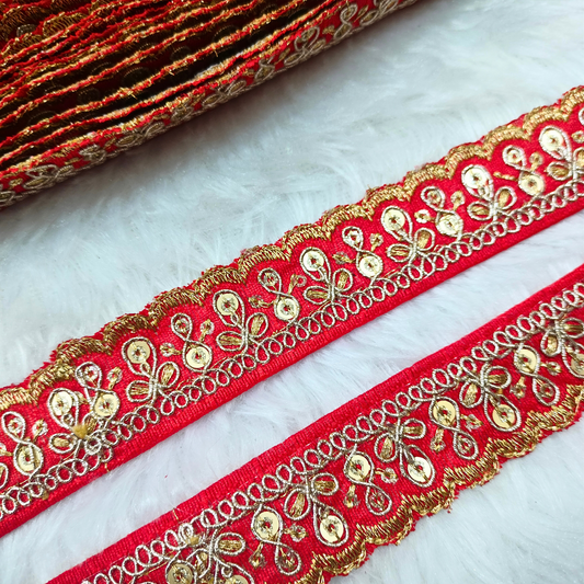 Fancy Red Zari Trim