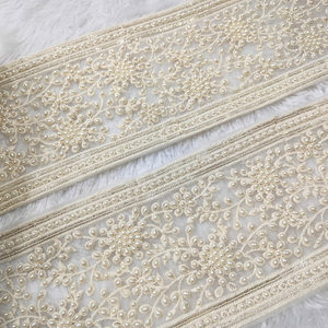 White Pearl Embellished Trim hover