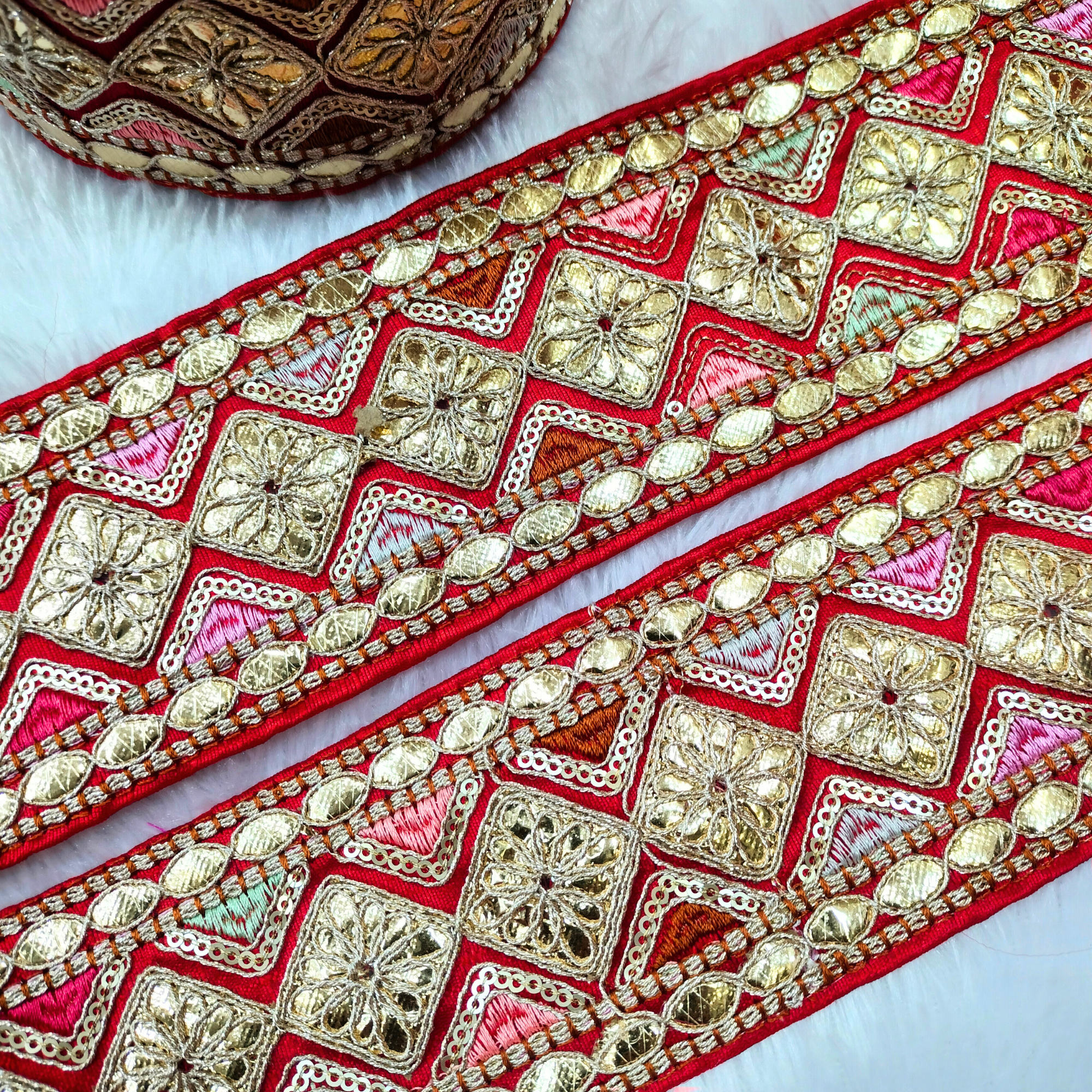 Multicolor Embellished Gota Trim