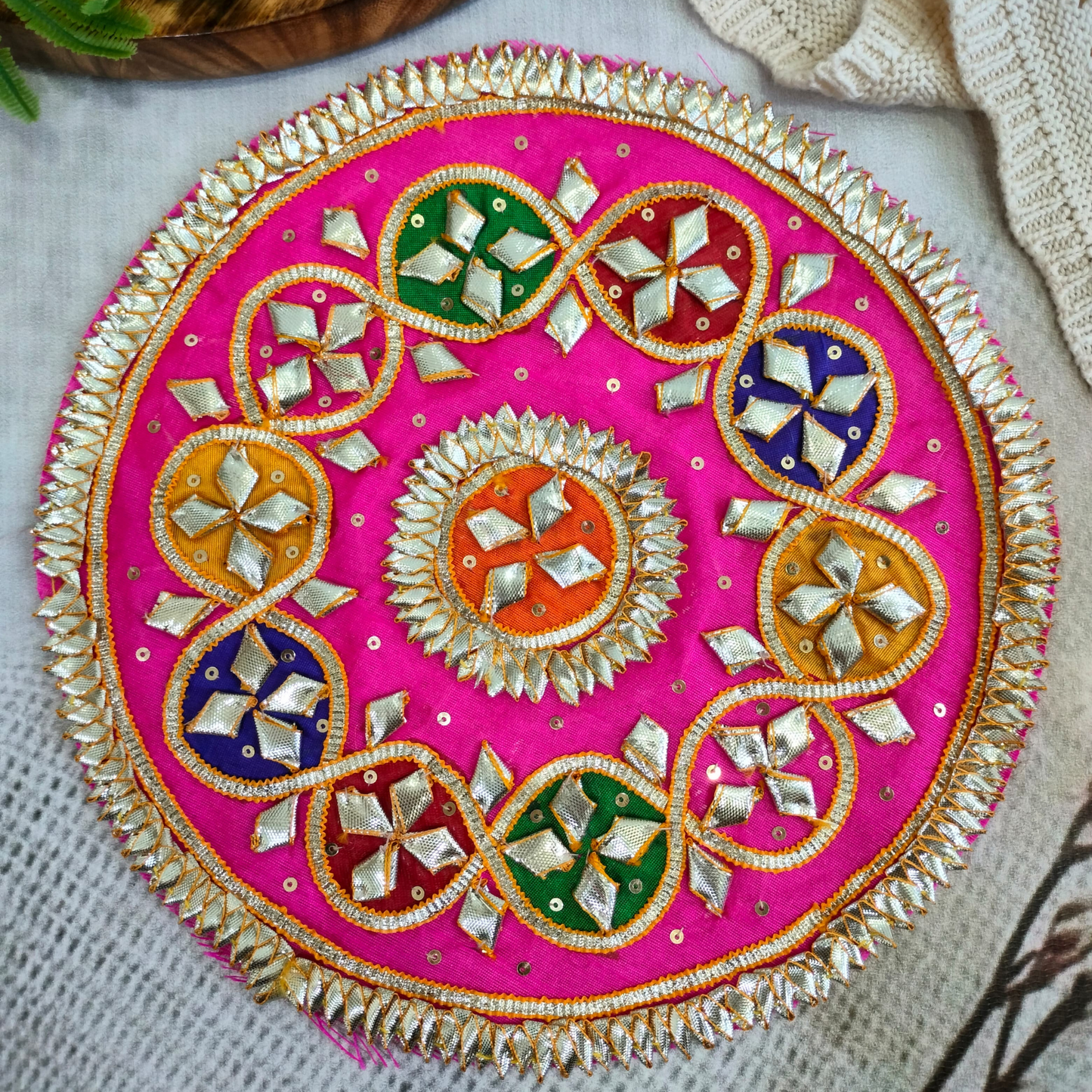 Embellished Pink Gota Patch (6 Pieces)