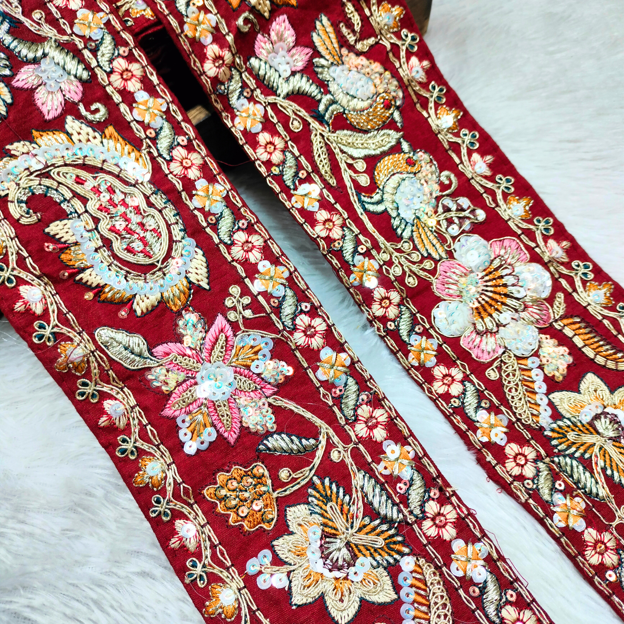 Heritage Floral Hand-Embroidered Lace