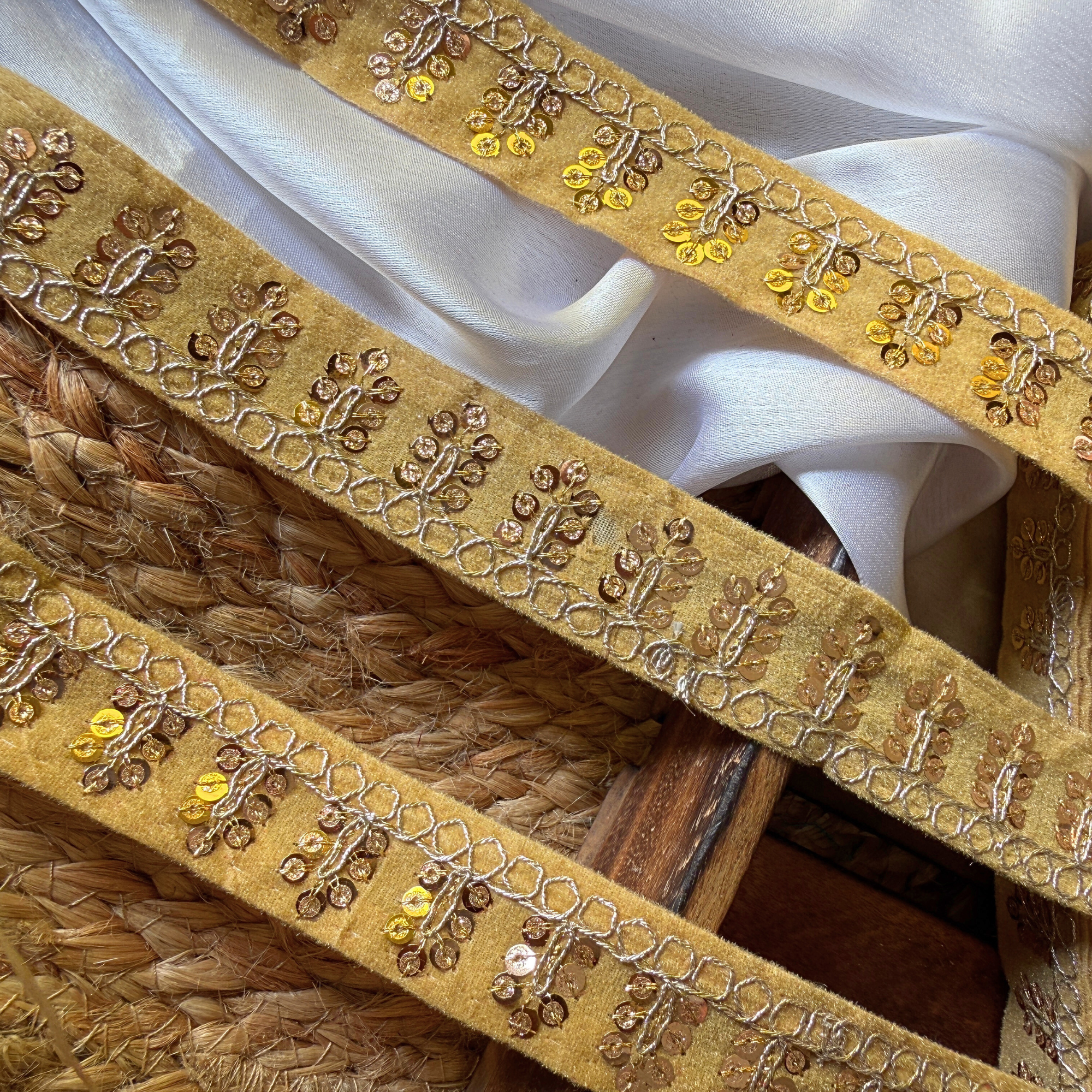 Velvet Sequin Embroidered Trim