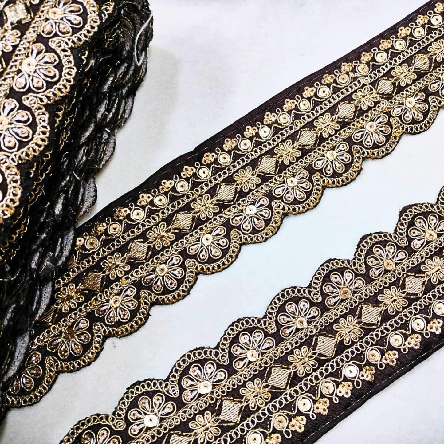 Brown Fancy Embellished Trim