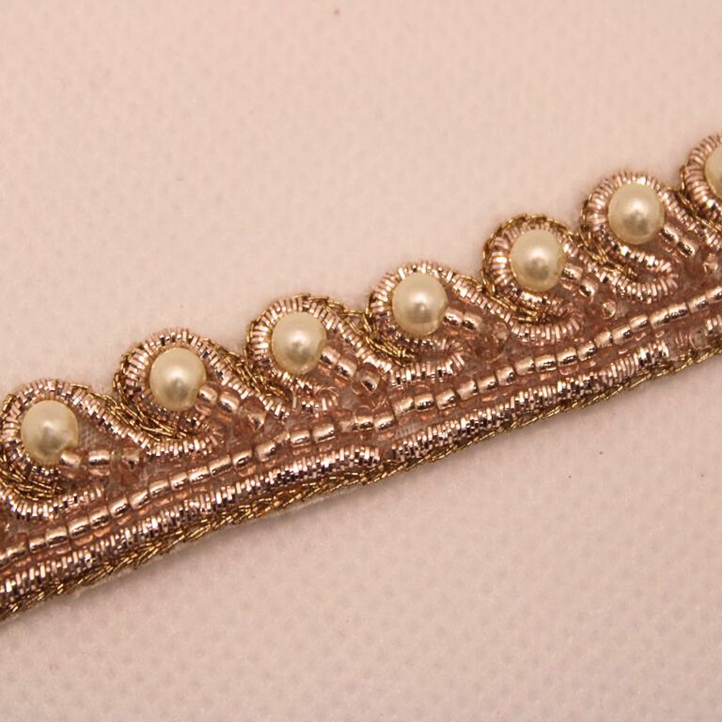 Rose Gold Shimmer Embroidered Border