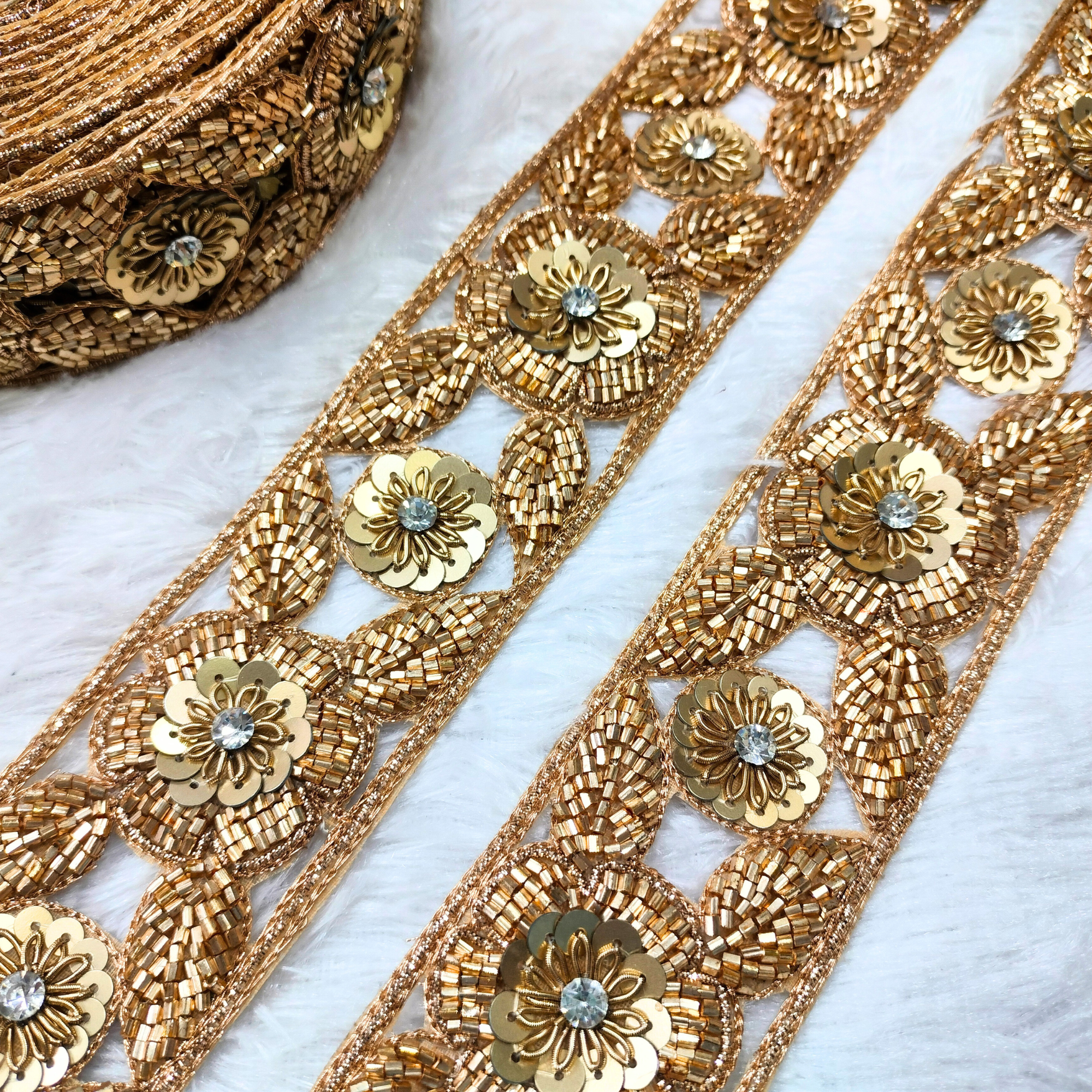 Golden Handcrafted Zardozi Trim