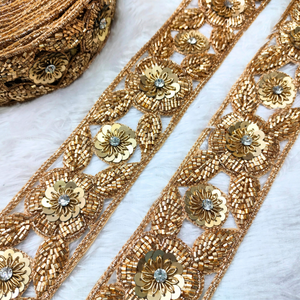 Golden Handcrafted Zardozi Trim