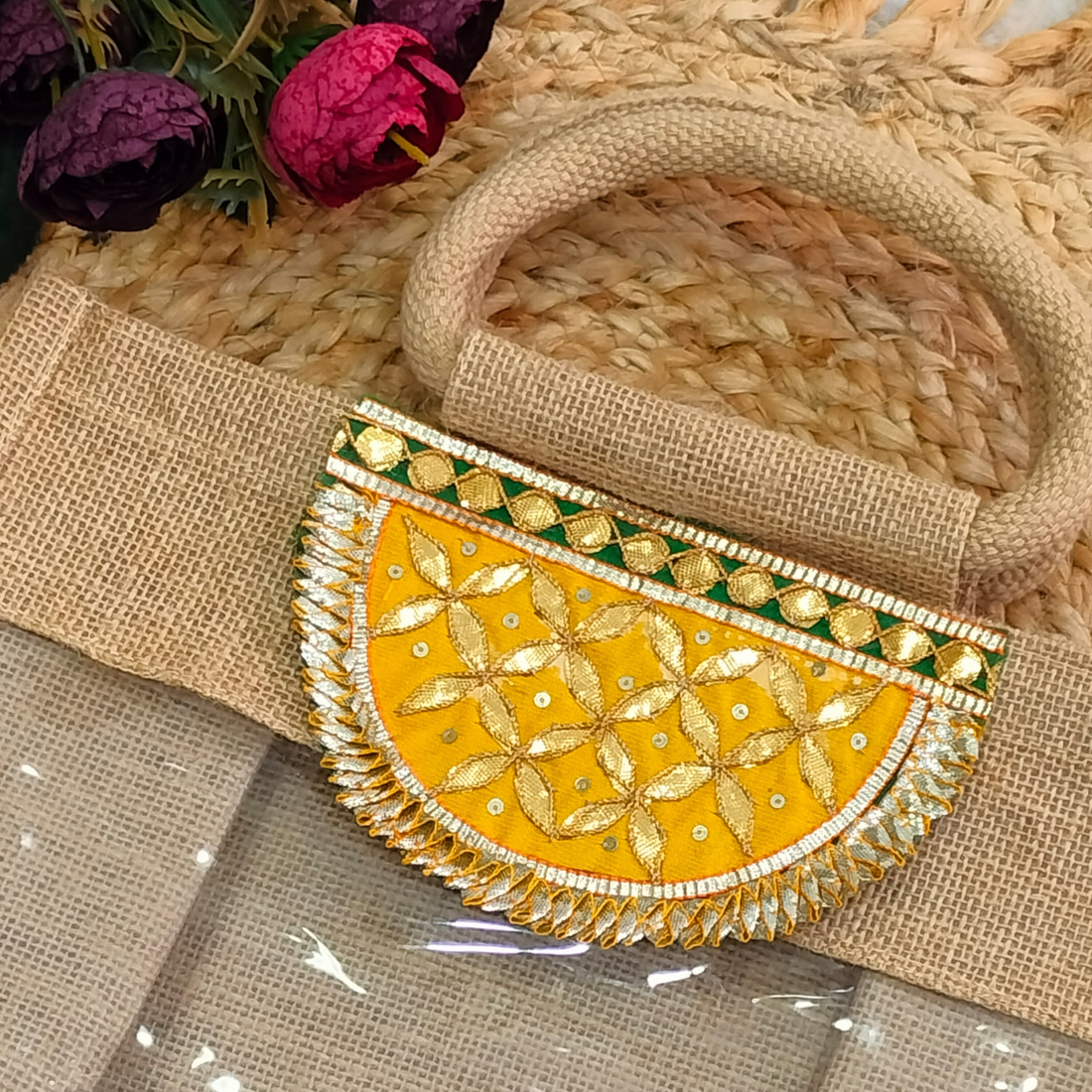 Yellow Embellished Gota Patch