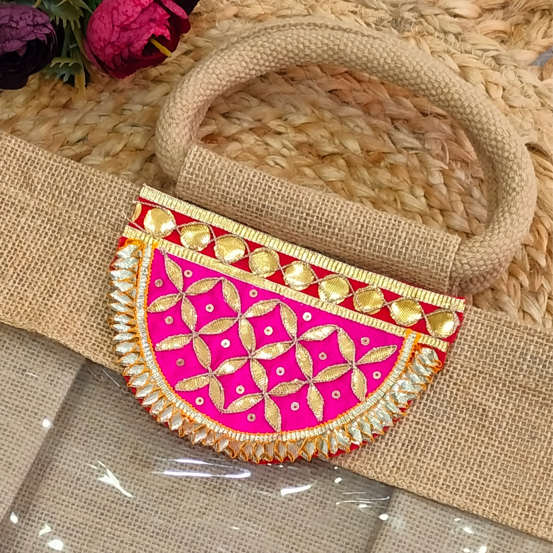 Pink Embellished Gota Patch