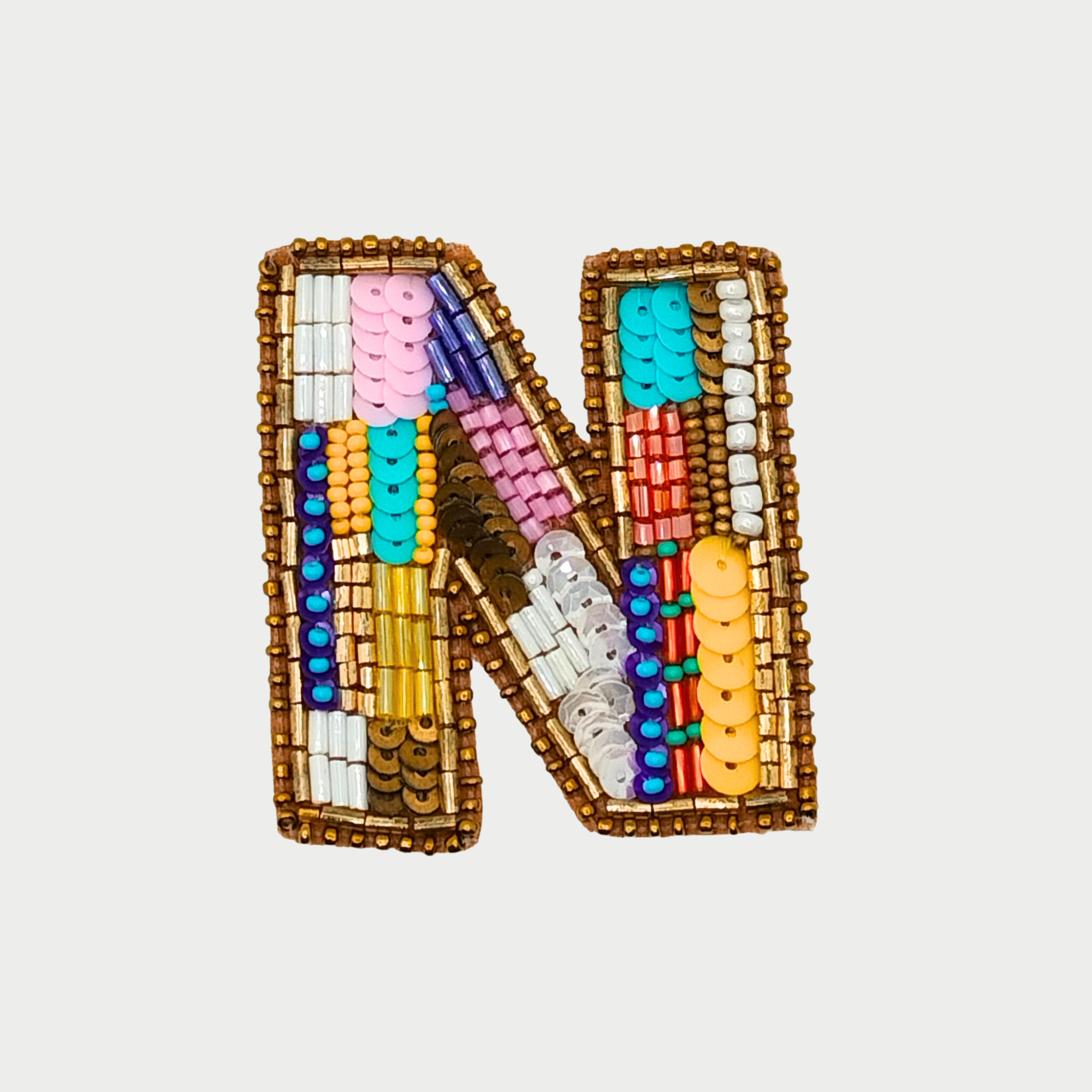 Color burst Alphabet 'N' Handmade Patch