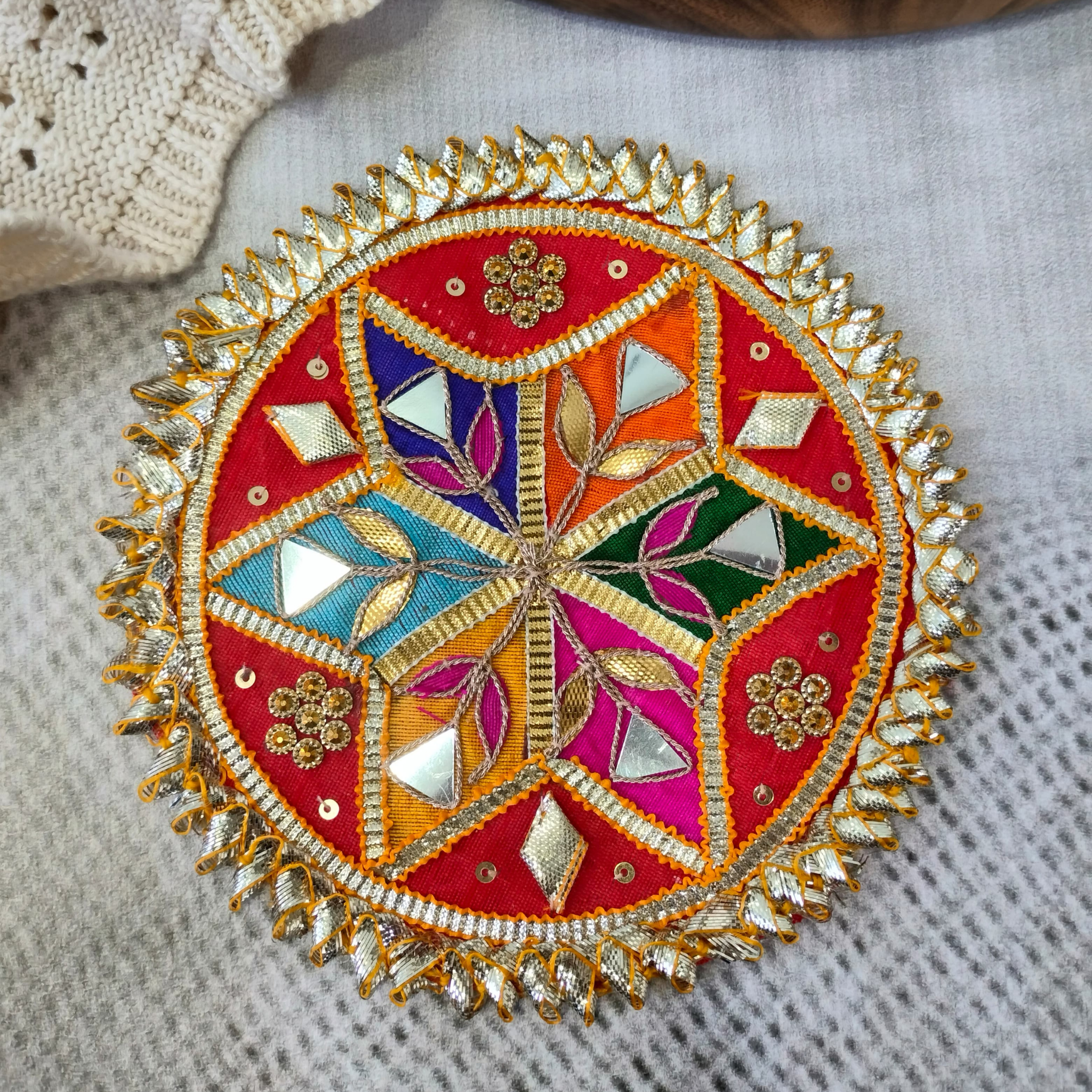 Red Embellished Gota Patch