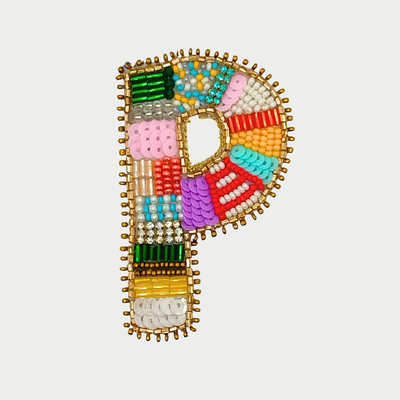 Colorburst Alphabet 'P' Handmade Patch